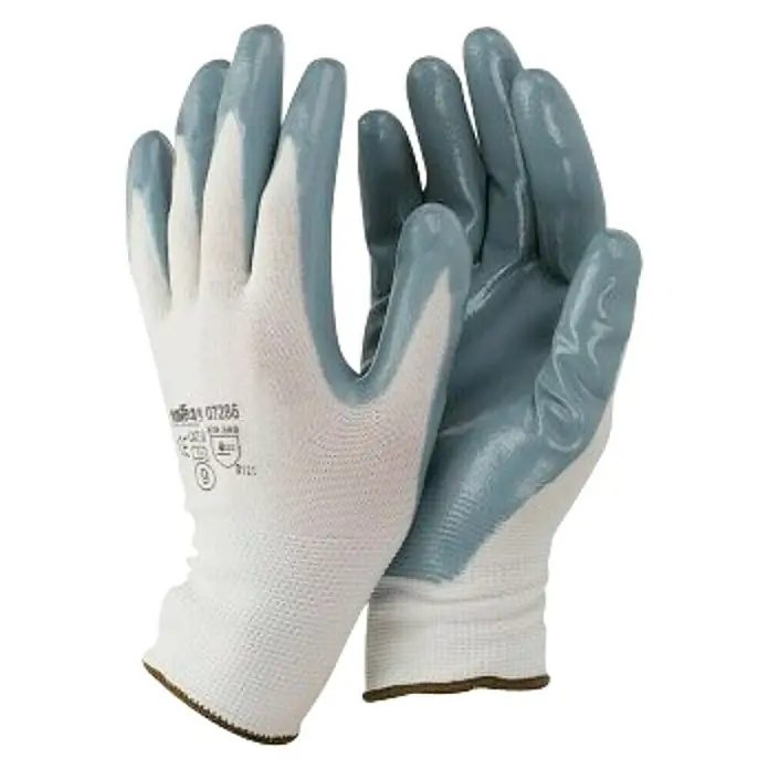 Industrial Starter Guantes de trabajo Nitrilo - Medida: 10, Blanco/gris