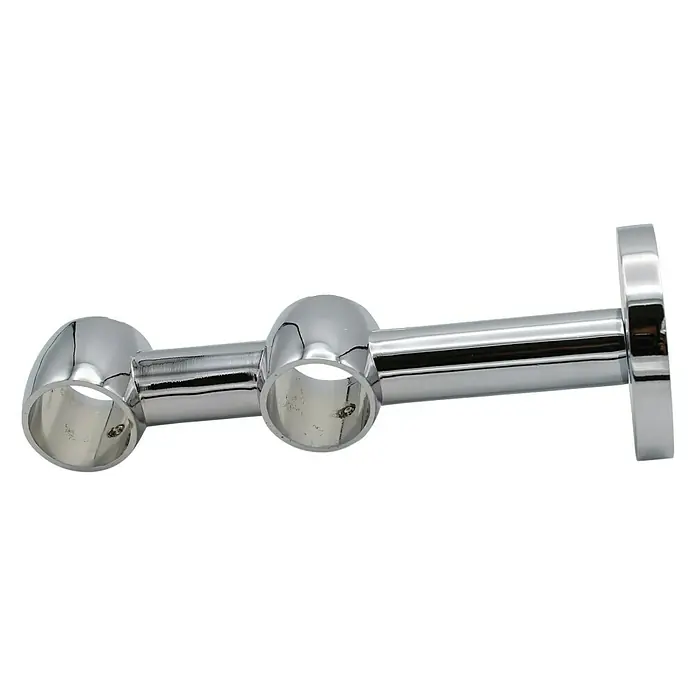 Expo Ambiente Doppelträger Noble - Chrom, Geeignet für: Gardinenstangen Ø 20 mm, Länge: 13,4 cm - Linke Seitenansicht