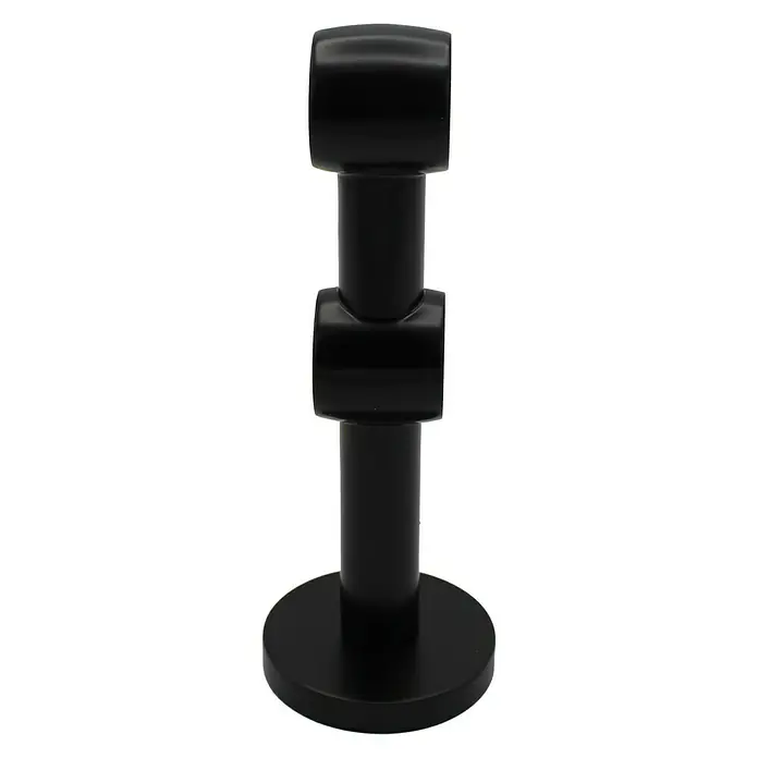 Expo Ambiente Doppelträger Noble - Schwarz, Geeignet für: Gardinenstangen Ø 20 mm, Länge: 13,4 cm - Vorderansicht