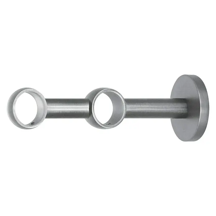 Expo Ambiente Doppelträger Noble - Edelstahloptik, Geeignet für: Gardinenstangen Ø 20 mm, Länge: 13,3 cm - Vorderansicht