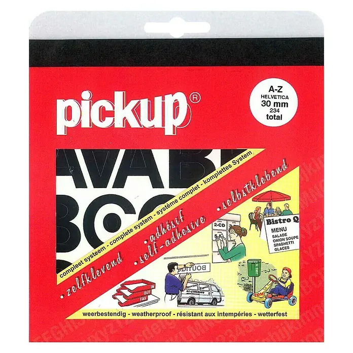 Pickup Naljepnica - Slova, Crne boje, Visina: 30 mm