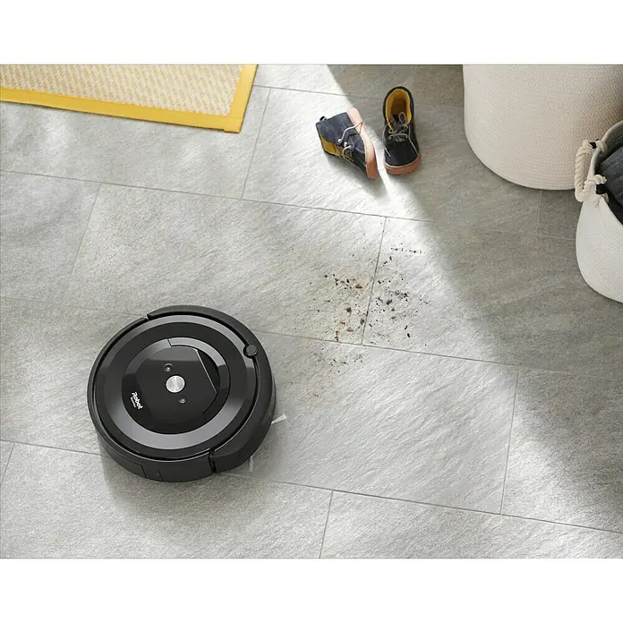 iRobot Saugroboter Roomba E5158 - Behältervolumen: 0,6 l, Betriebsdauer: 90 min - Linke Seitenansicht