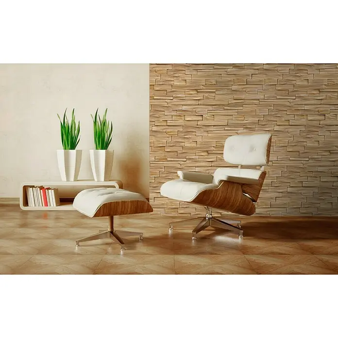 Dominart Verblendstein Pinestripe - 39,2 x 11,2 cm, Braun/Beige, Holzoptik