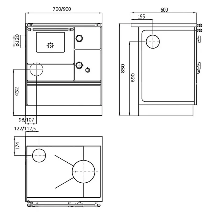 Westminster Küchenherd K 176 F/A - 5 kW, Raumheizvermögen: 124 m³, Backofen links, Weiß