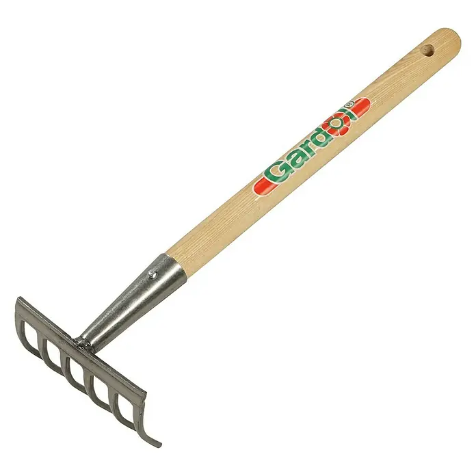 Gardol Hand-Kleinrechen - Arbeitsbreite: 14 cm, Anzahl Zinken: 6, Kurzstiel - Linke Seitenansicht