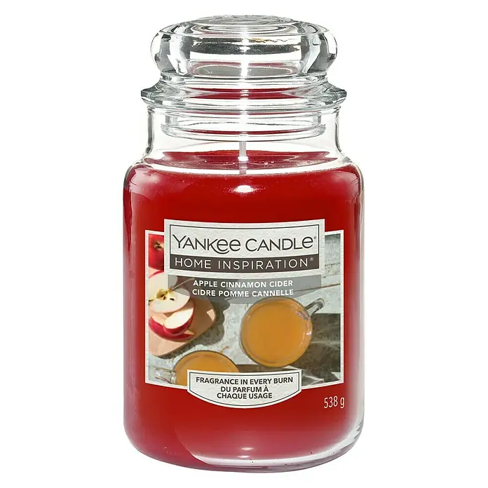 Yankee Candle Home Inspirations Duftkerze - Im Glas, Apple Cinnamon Cider, Large - Vorderansicht