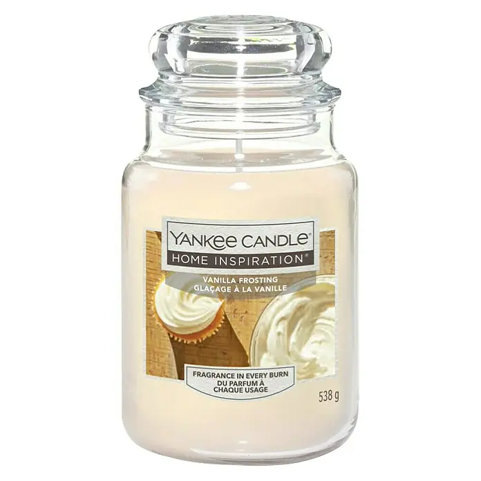 Yankee Candle Home Inspirations Duftkerze - Im Glas, Vanilla Frosting, Large - Vorderansicht
