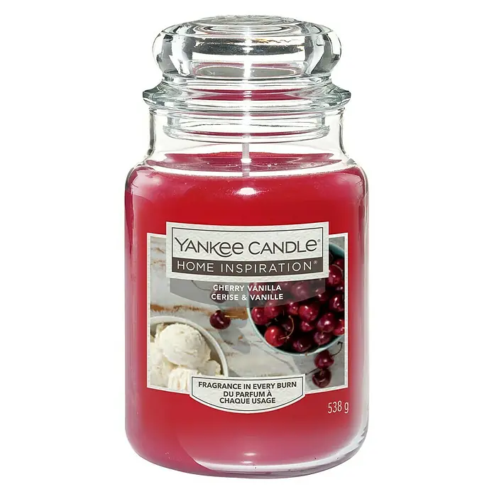Yankee Candle Home Inspirations Duftkerze - Im Glas, Cherry Vanilla, Large - Vorderansicht