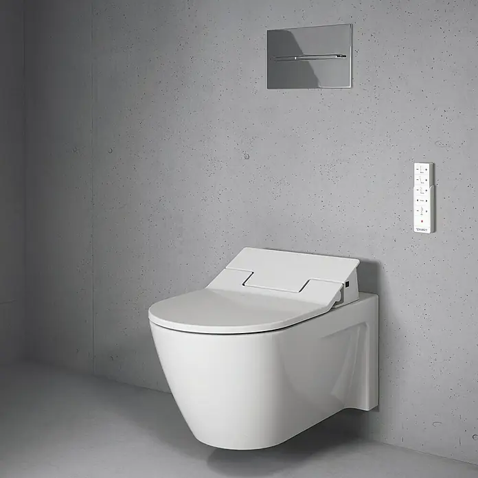 Duravit Starck 2 Wand-WC - Mit Spülrand, Ohne Spezialglasur, Spülform: Tief, WC Abgang: Waagerecht, Weiß - Stimmungsaufnahme