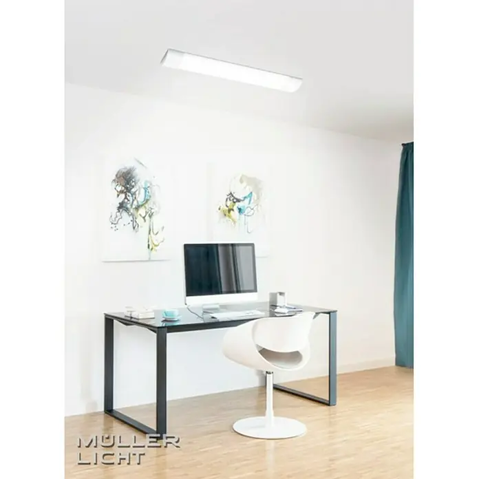 Müller-Licht LED-Wand- & Deckenleuchte Scala - 45 W, L x B x H: 150 x 12 x 3,1 cm, Weiß/Aluminium