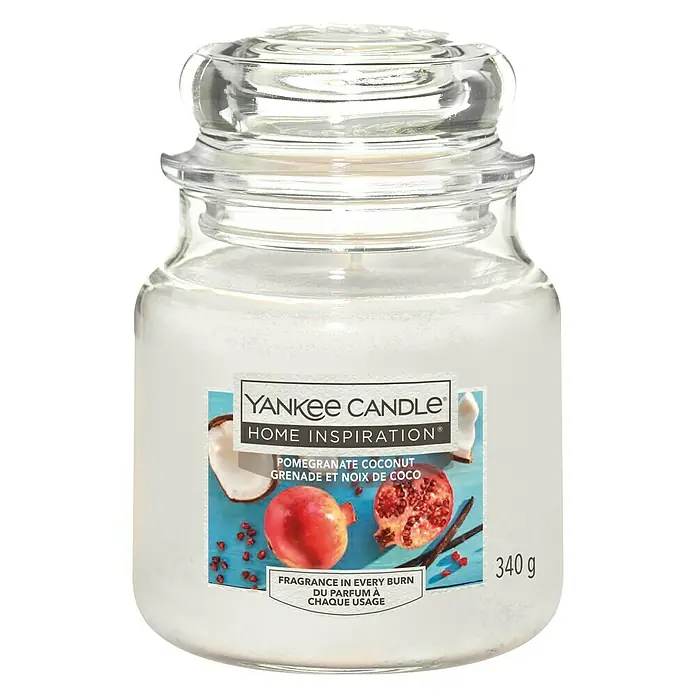 Yankee Candle Home Inspirations Duftkerze - Im Glas, Pomegranate Coconut, Medium - Vorderansicht