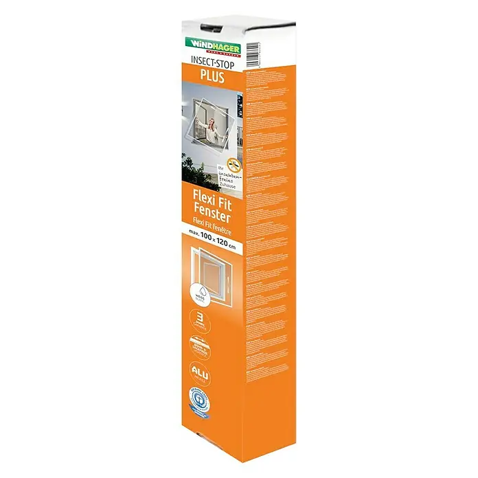 Windhager Insektenschutz-Fensterrahmen Felxi Fit - 130 x 150 cm, Weiß
