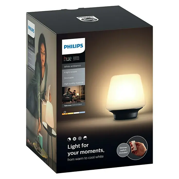 Philips Hue Led-tafellamp Wellness - 9,5 W, Wit, Warm wit - Vooraanzicht