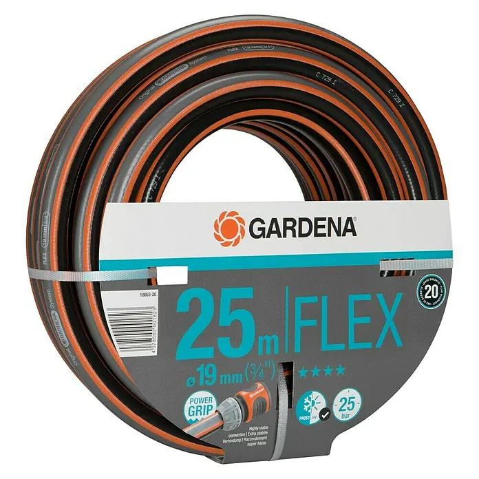 Gardena Manguera Comfort Flex - Largo: 25 m, Diámetro tubo flexible: 19 mm (¾''), Presión máxima: 25 bar