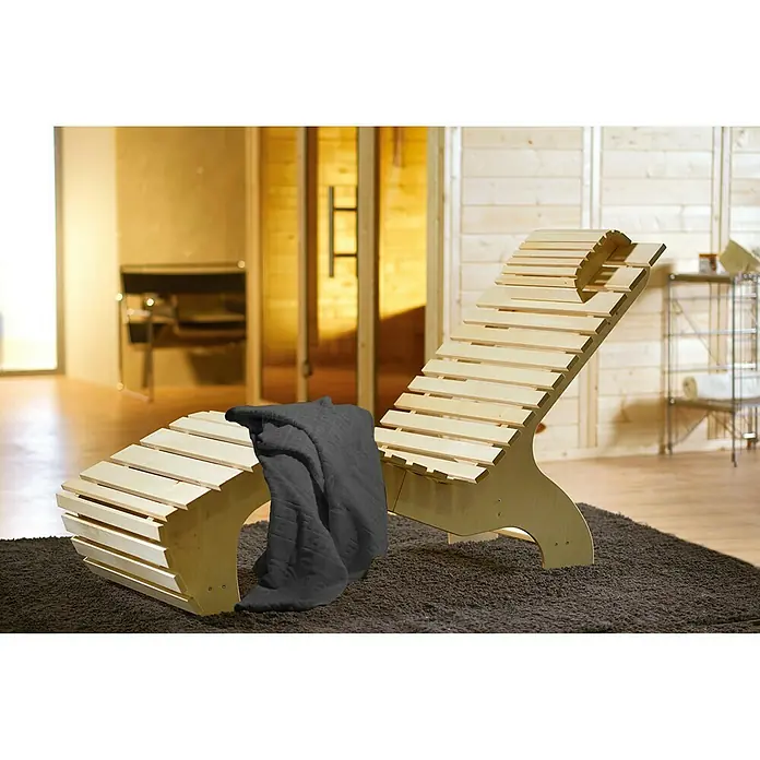 Weka Komfortliege - 163,5 x 64 x 93,5 cm, Lindenholz - Stimmungsaufnahme