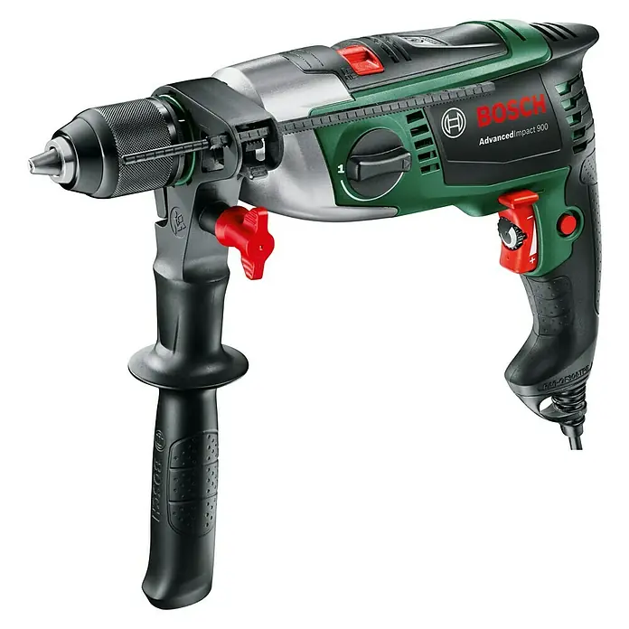 Bosch Schlagbohrmaschine AdvancedImpact 900 - 900 W, Leerlaufdrehzahl: 50 U/min - 2.850 U/min - Linke Seitenansicht