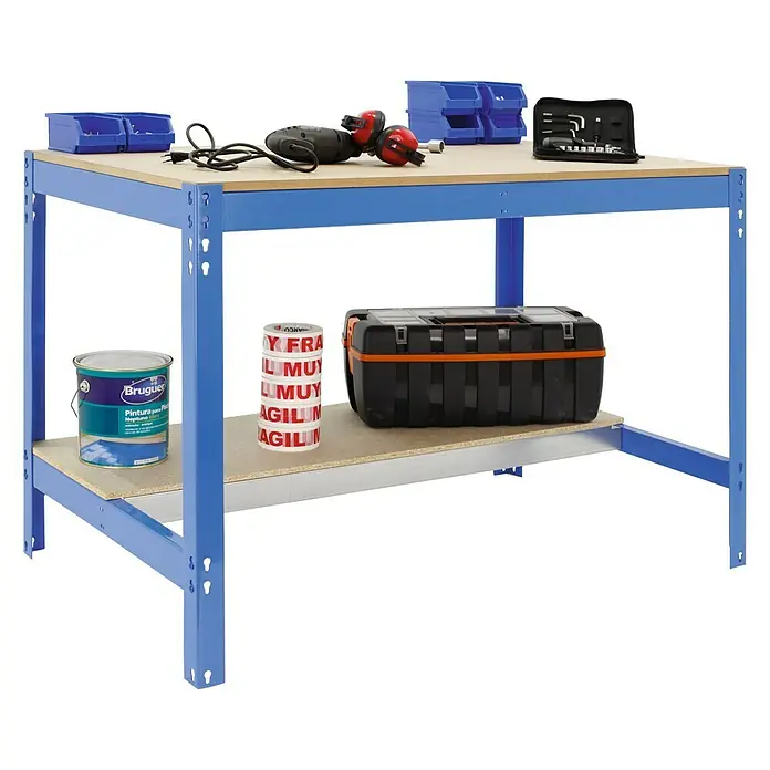 Simonrack Simonwork Werkbank BT0 900 - L x B x H: 61 x 91 x 84,2 cm, Traglast: 650 kg, Blau