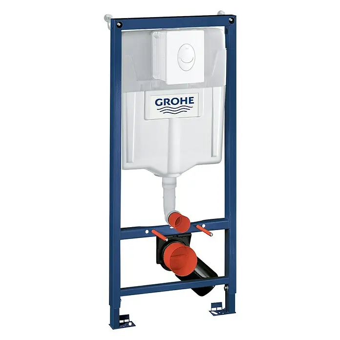 Grohe Rapid SL Projekt WC-Vorwandelement - 16,5 x 50 x 113,5 cm, Mit Betätigungsplatte, Pulverbeschichtet - Vorderansicht