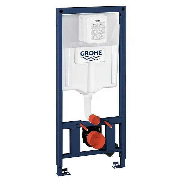 Grohe Rapid SL WC-Vorwandelement - 16,5 x 50 x 113 cm, Mit senkrechten Drucktraversen, Pulverbeschichtet - Vorderansicht