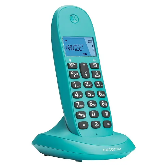 Motorola Teléfono inalámbrico 1001 - Rellamada, Verde