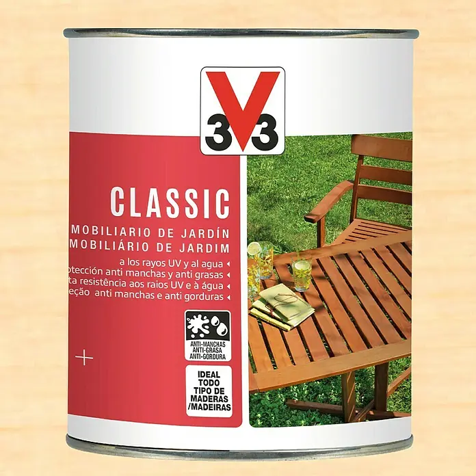 V33 Aceite para teca Classic - Incoloro, 750 ml, Mate