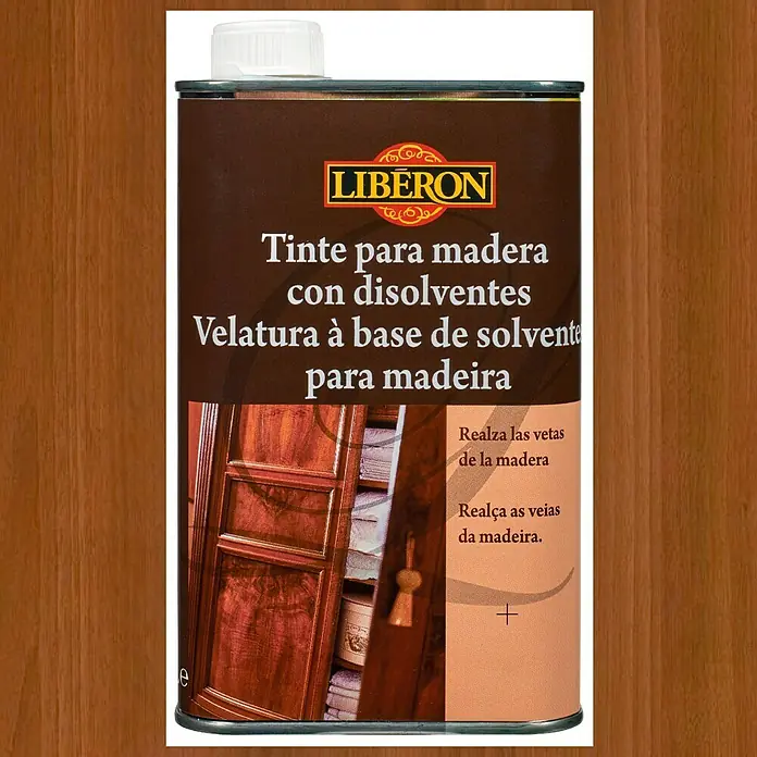 Libéron Tinte para madera con disolventes - Nogal, 500 ml, Mate sedoso