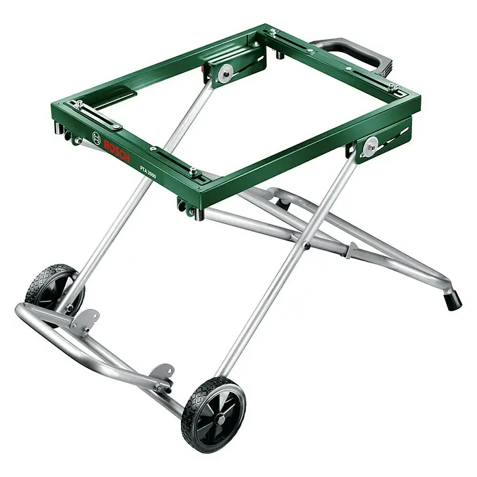 Bosch Transport- & Arbeitstisch PTA 2000 - Arbeitshöhe: 595 mm, Traglast: 125 kg, Passend für: Bosch Tischkreissäge PTS 10 - Linke Seitenansicht