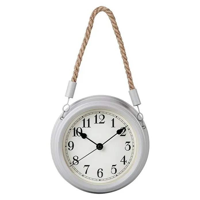 Wanduhr rund - Weiß, Durchmesser: 22 cm - Vorderansicht