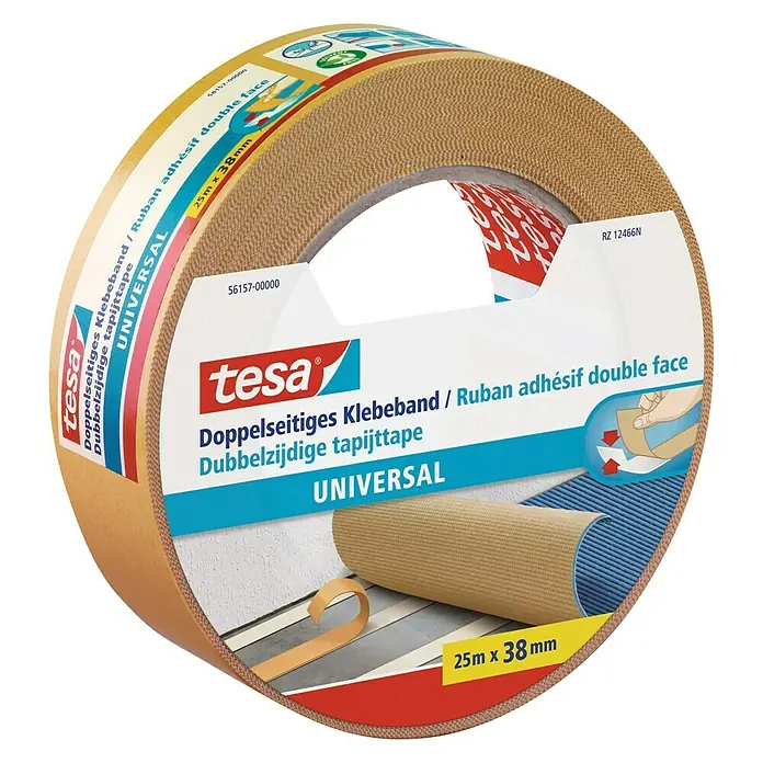 Tesa Doppelseitiges Klebeband Universal - 25 m x 38 mm - Linke Seitenansicht