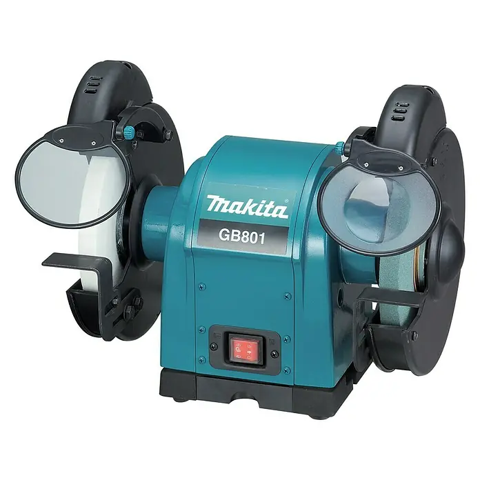 Makita Doppelschleifer GB801 - 550 W, 2.850 U/min, Durchmesser Schleifscheibe: 205 mm - Vorderansicht