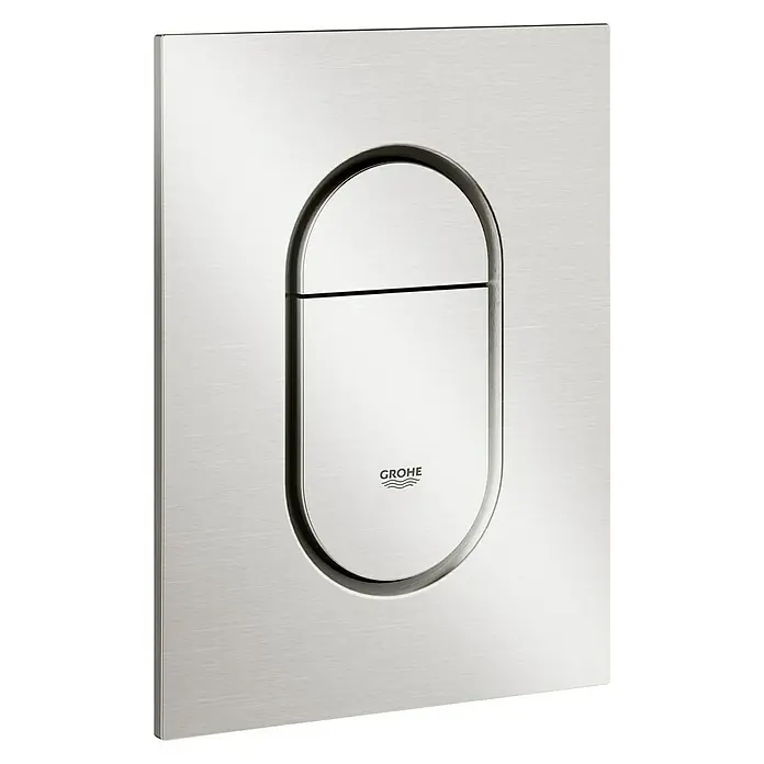 Grohe Betätigungsplatte Arena Cosmopolitan S - Supersteel, 2-Mengen-Spülung - Vorderansicht