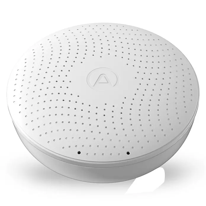 Airthings Luftqualitätsmonitor mit Radongasmelder Plus - Durchmesser: 119 mm, Batterielaufzeit: Bis zu 1,5 Jahre - Vorderansicht