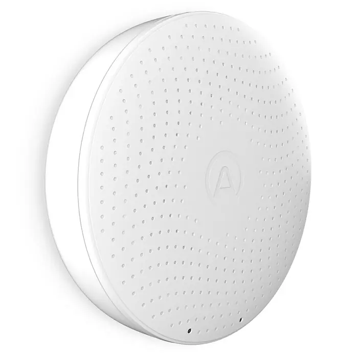 Airthings Luftqualitätsmonitor mit Radongasmelder Plus - Durchmesser: 119 mm, Batterielaufzeit: Bis zu 1,5 Jahre - Vorderansicht