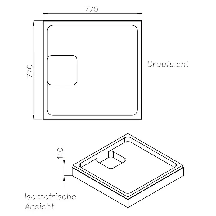 Ottofond Duschwannenträger Springs - 77 x 77 cm, Expandiertes Polystyrol, Weiß