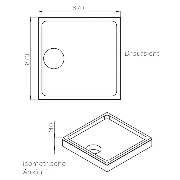 Ottofond Duschwannenträger Springs - 87 x 87 cm, Expandiertes Polystyrol, Weiß