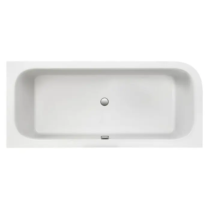 Ottofond Badewanne Bonita - 180 x 80 cm, Linksseitig, Mit Ab- & Überlaufgarnitur, Sanitäracryl, Weiß - Ansicht von oben