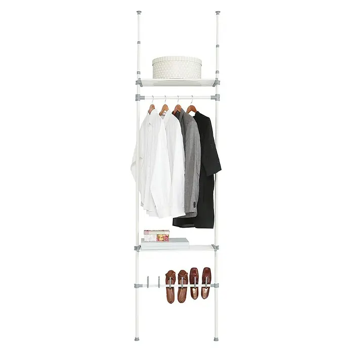 Juego de barras para ropa - Apto para: Armarios para ropa, Largo: 25 cm, Blanco