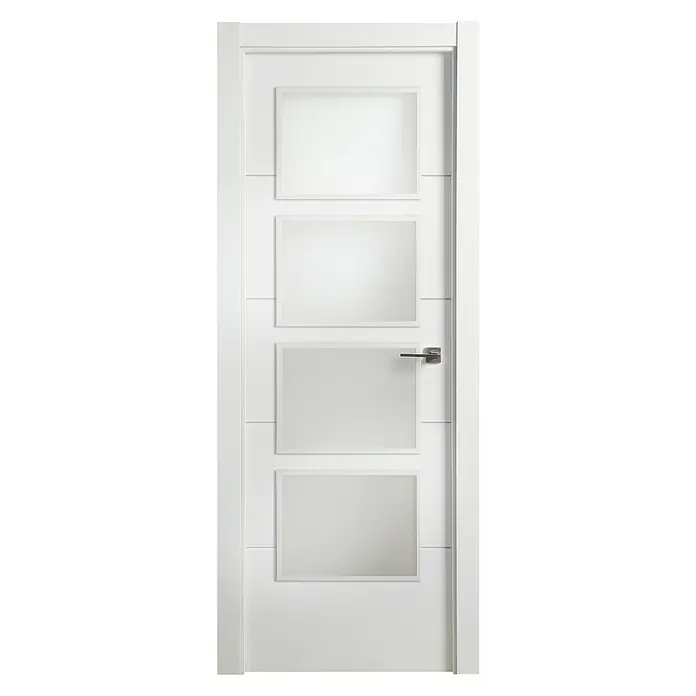 Solid Elements Puerta acristalada Mannheim - 72,5 x 203 cm, Apertura según normativa: Izquierda, Blanco lacado, Macizo, Vidriera