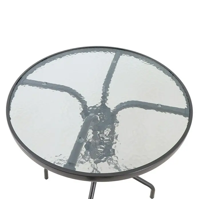 Sunfun Mesa de balcón Maike II - Ø x Al: 60 x 70 cm, Vidrio, Marrón