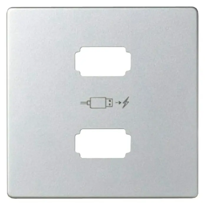 Simon 82 Tapa para toma USB - Gris, Aluminio, En pared