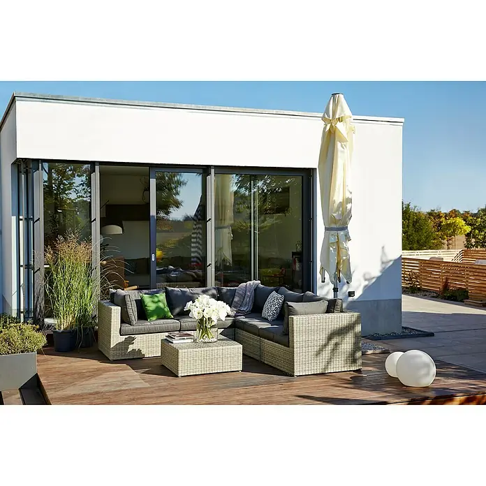 Doppler Alu Expert Sonnenschirm Teleskop - Natur, 350 x 350 cm - Stimmungsaufnahme
