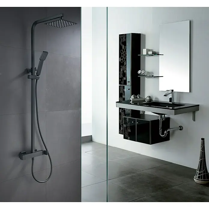 Imex Fiyi Sistema de ducha - Con grifo monomando, Número de tipos de chorro: 1 ud., Negro - Foto ambiente