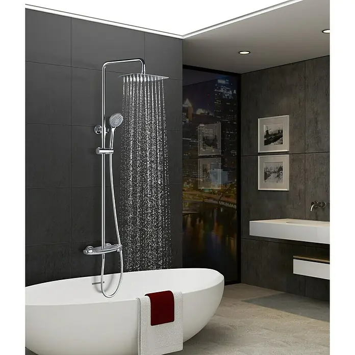 Imex Sistema de ducha Sidney - Con grifo termostático, Número de tipos de chorro: 1 ud., Cromo - Foto ambiente