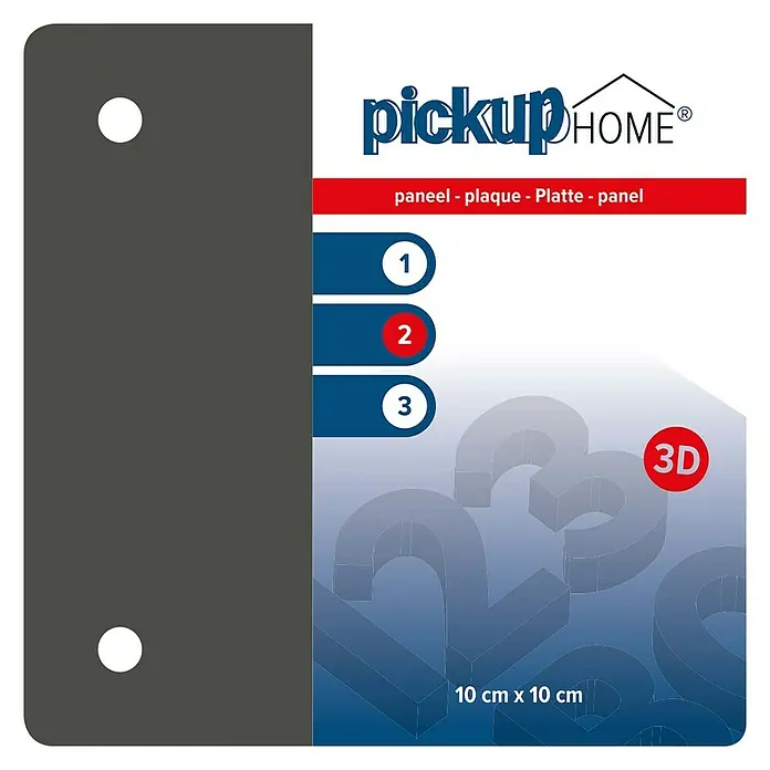 Pickup 3D Home Pločica s oznakom - D x Š: 10 x 10 cm, Sive boje