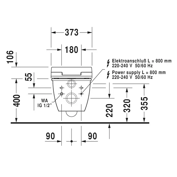 Duravit Darling New Wand-Dusch-WC - Mit Spülrand, Ohne Spezialglasur, Spülform: Tief, WC Abgang: Waagerecht, Weiß
