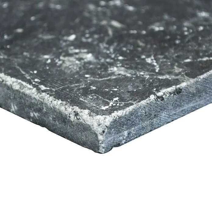 Antikmarmor Nero - 30,5 x 30,5 cm, Schwarz, Matt - Rechte Seitenansicht