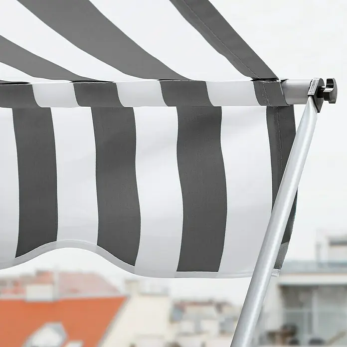 Sunfun Tenda s nosačem - Sivo-bijele boje, Širina: 2,5 m, Izvlačenje: 1,3 m