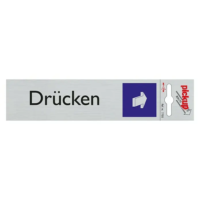 Pickup Aufkleber - Motiv: Drücken, L x B: 165 x 44 mm - Draufsicht