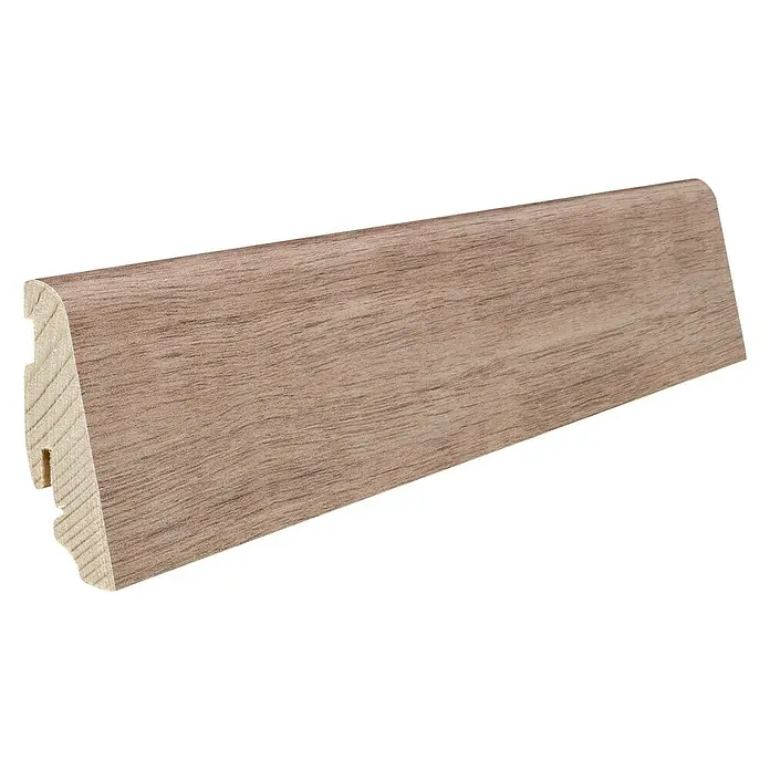 Haro Sockelleiste Tabakeiche - 2,2 m x 19 mm x 58 mm, Gerade - Diagonale Ansicht