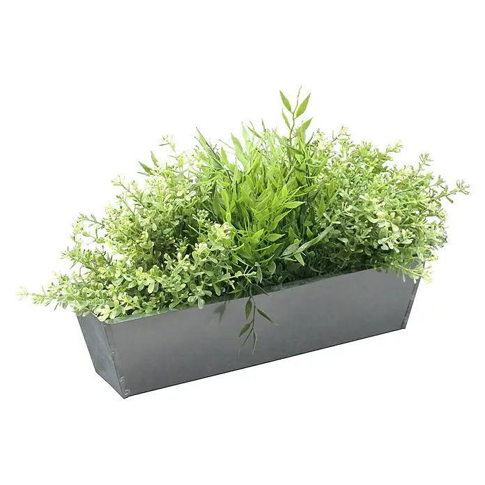 Plastična žardinjera - Duljina: 38 cm, Srebrne boje